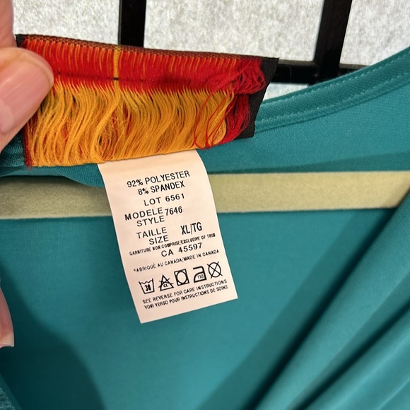 Mr Max Ruched Blouse, NWOT, Teal, SZ: XL - Picture 4 of 7